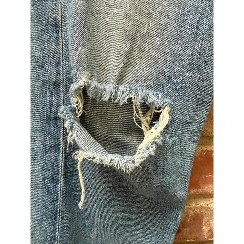 Citizens of Humanity Emerson Slim Boy Friend Jeans Distressed Light Wash Cropped